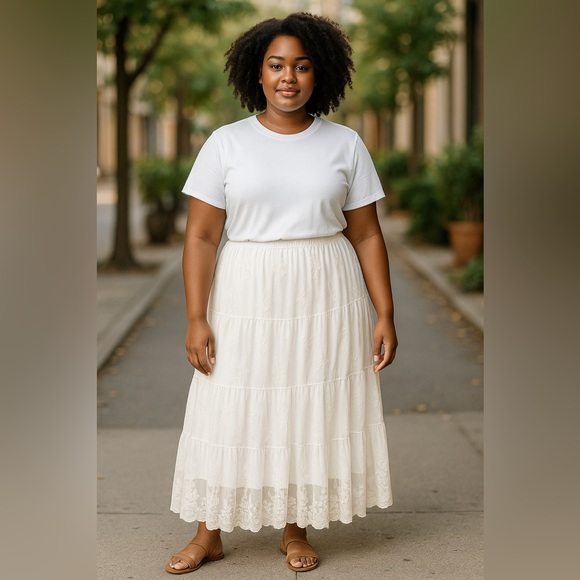 Suzy Shier Dresses & Skirts - Full a-line lace mesh maxi skirt